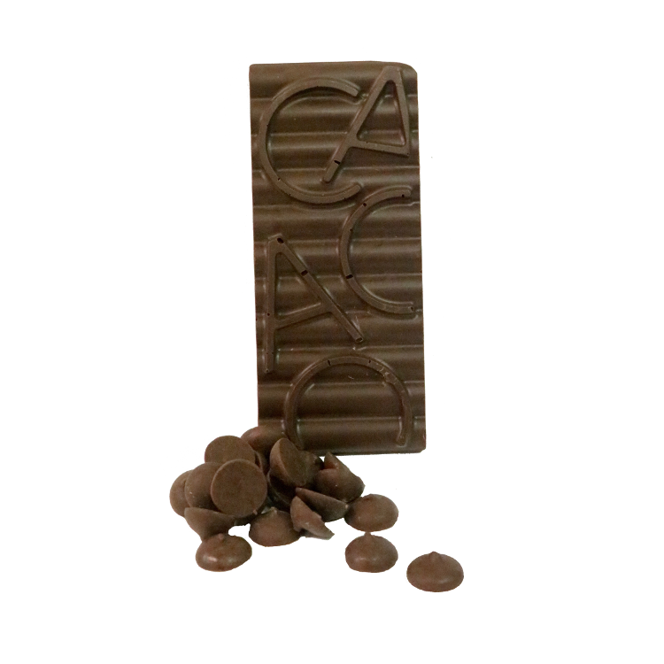 dark chocolate bar with dark chocolate buttons