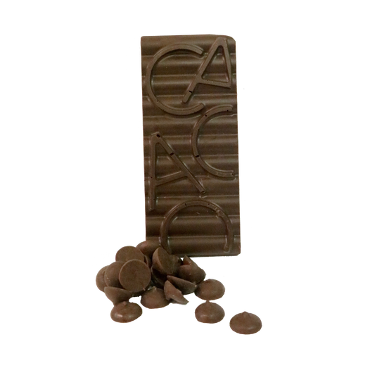 dark chocolate bar with dark chocolate buttons