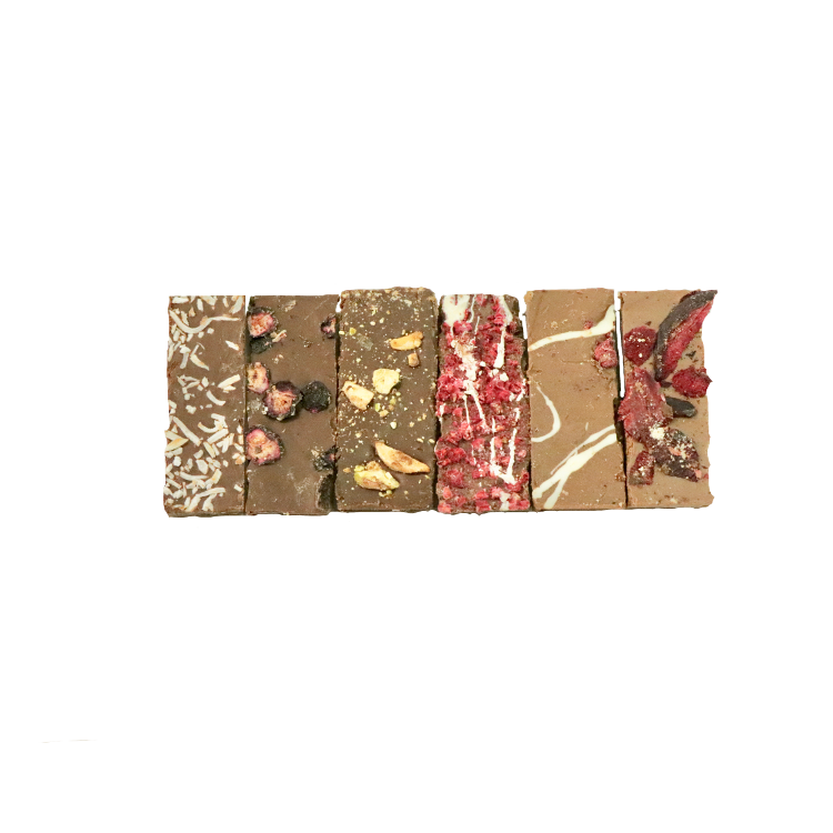 Mixture of flavours chocolate bar
