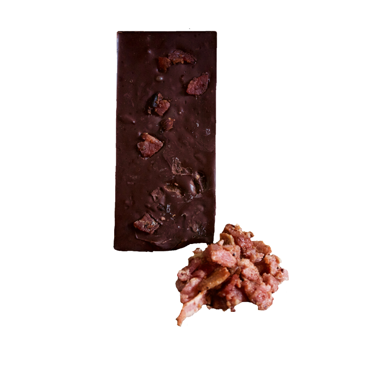 Chocolate bar infused with Bacon bits 