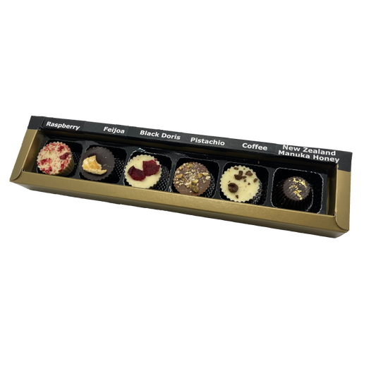 Box of 6 chocolate bon bons all in their little contianers