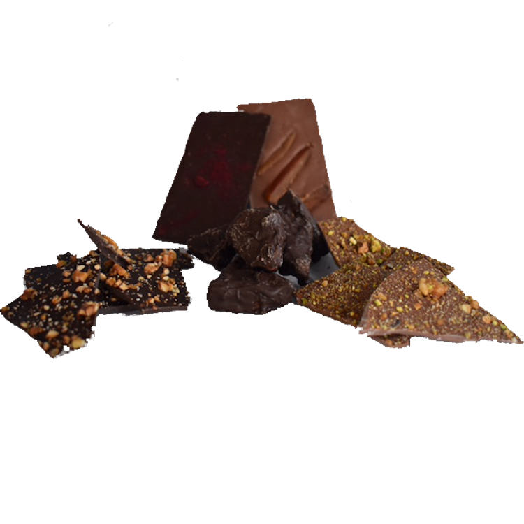 Multiple bars of chocolate in a pile
