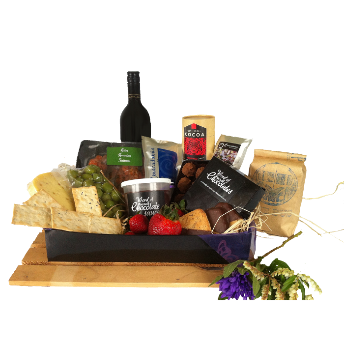 A selection of Giles chocolatier products paired with New Zealand wine an cheese