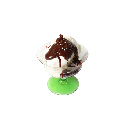 Ice cream with chocolate sauce